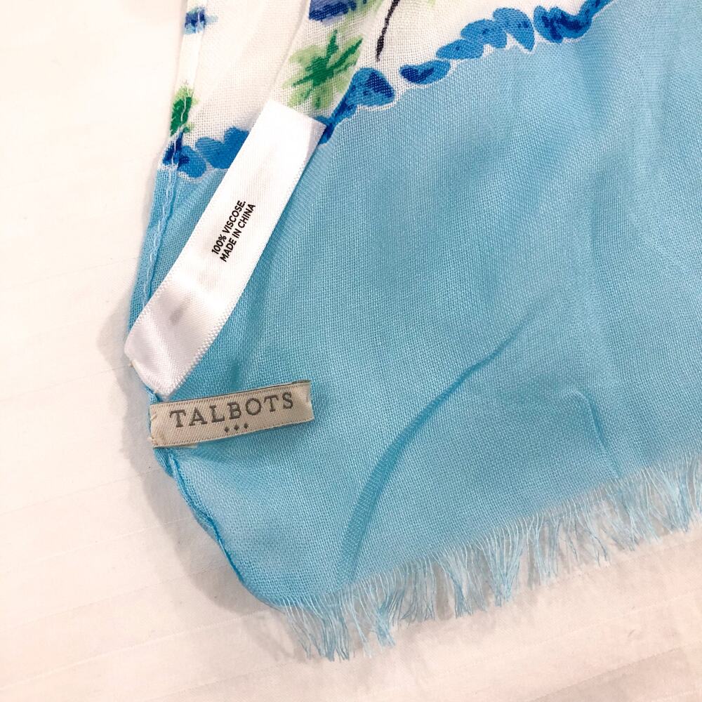 Talbots Nautical Sailboat Gauze Scarf - Picture 5 of 6
